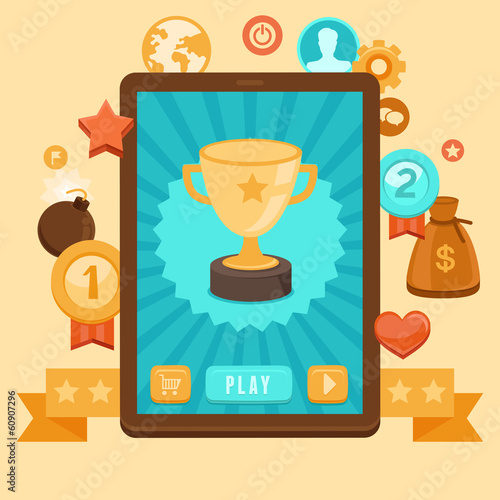Vector: Vector gamification concept - achievement icons Vector gamification concept - achievement icons