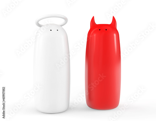 Photo: Salt and pepper shakers as angel and devil Salt and pepper shakers as angel and devil
