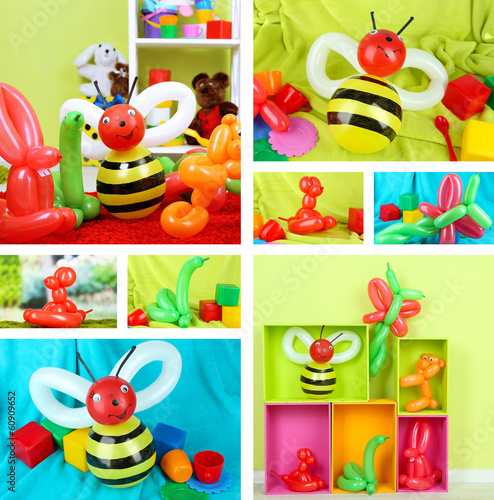 Photo: Collage of simple balloon animals Collage of simple balloon animals