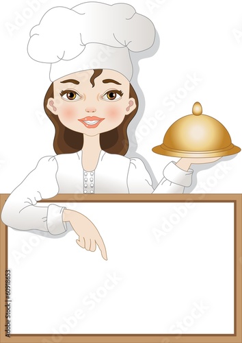 Vector: cuoca su sfondo bianco cuoca su sfondo bianco