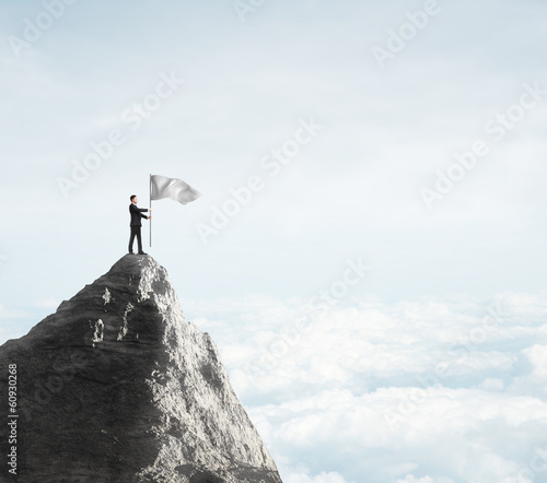 Photo: businessman standing with flag businessman standing with flag