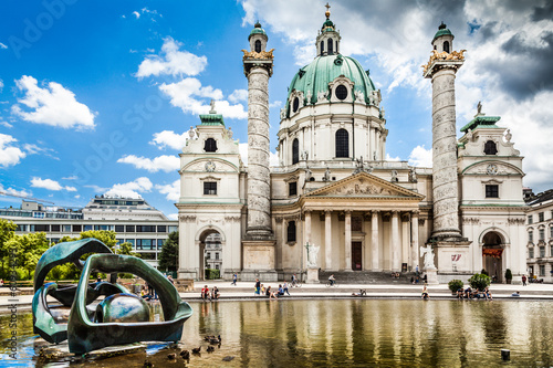 Photo: Famous Karlskirche (St. Charles's Church) in Vienna, Austria Famous Karlskirche (St. Charles's Church) in Vienna, Austria