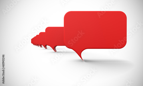 Illustration: Sprechblasen In Reihe - Rot Sprechblasen In Reihe - Rot