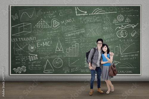 Photo: Two college students in the class Two college students in the class
