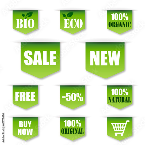 Illustration: Green Sales, Bio, Organic Label Green Sales, Bio, Organic Label