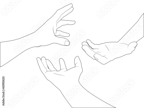 Vector: hand set hand set
