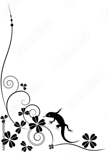 Vector: Background with shamrock and lizard Background with shamrock and lizard