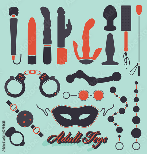 Vector: Vector Set: Adult Sex Toys Silhouettes Vector Set: Adult Sex Toys Silhouettes