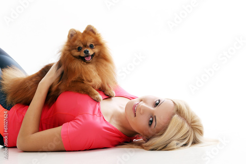 Photo: Cute girl with a dog Cute girl with a dog