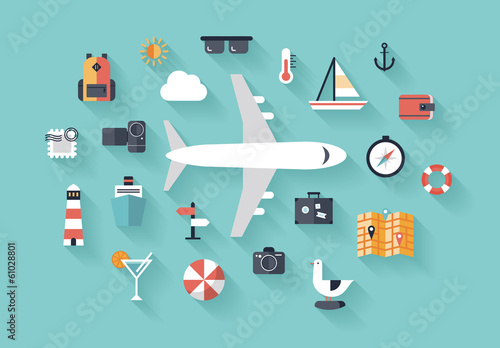 Vector: Air trip flat illustration concept Air trip flat illustration concept