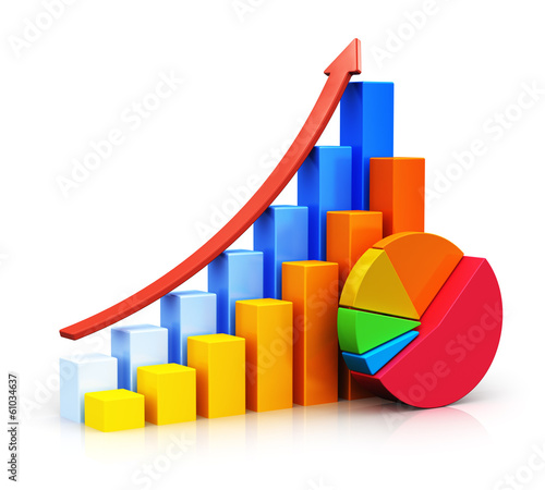 Illustration: Growing bar graphs and pie chart Growing bar graphs and pie chart