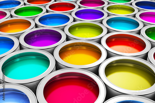 Illustration: Color paint cans Color paint cans