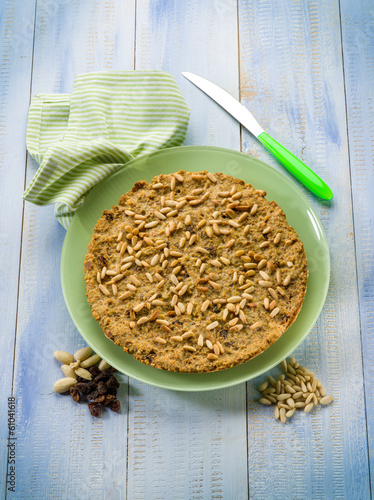 Photo: bread cake with almond pine nuts and dried grape bread cake with almond pine nuts and dried grape