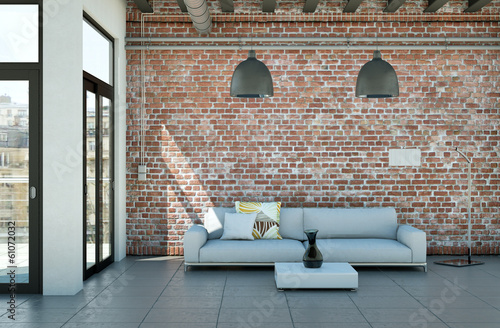 Illustration: Sofa im Loft Sofa im Loft