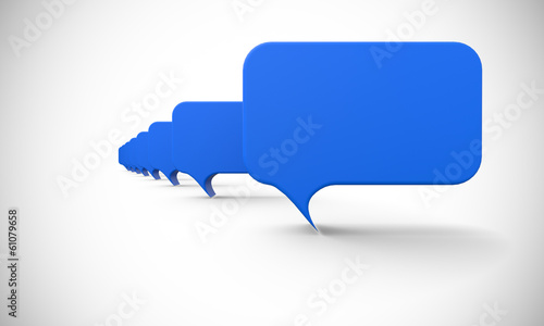 Illustration: Sprechblasen In Reihe - Blau Sprechblasen In Reihe - Blau