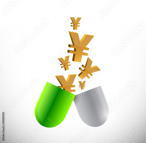 Illustration: yen prices of medicine illustration design yen prices of medicine illustration design