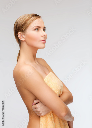 Photo: beautiful woman in towel beautiful woman in towel