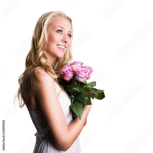 Photo: junge Frau mit Rosen junge Frau mit Rosen