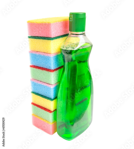 Photo: Cleaning Detergent and Sponge Cleaning Detergent and Sponge