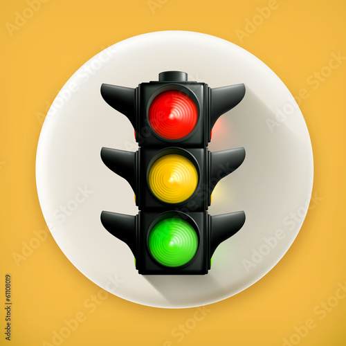 Vector: Traffic lights, long shadow vector icon Traffic lights, long shadow vector icon