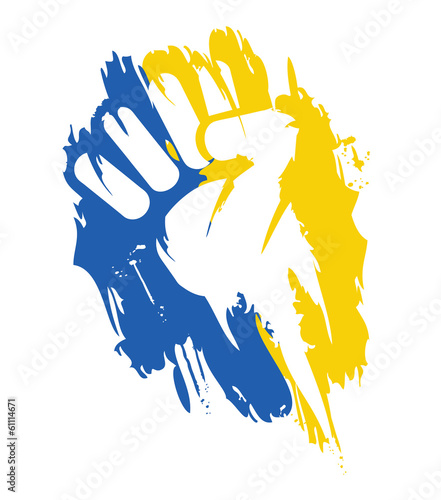 Illustration: Ukraine protest movement fist graffiti symbol illustration Ukraine protest movement fist graffiti symbol illustration