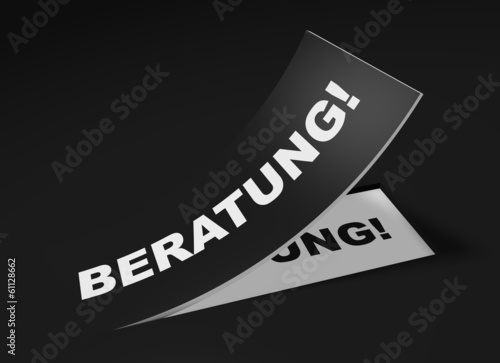 Illustration: 3D Etikett Schwarz - Beratung 3D Etikett Schwarz - Beratung