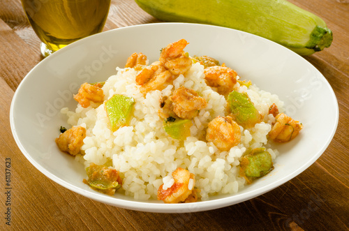 Photo: Risotto con gamberi e zucchine Risotto con gamberi e zucchine