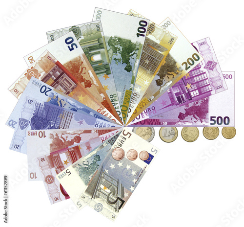 Photo: euro, monnaie européenne, billets et pièces euro, monnaie européenne, billets et pièces
