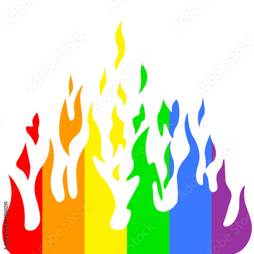 Vector: Burn flame fire rainbow colors, vector illustration. Burn flame fire rainbow colors, vector illustration.