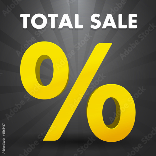 Vector: Total sale poster with percent discount Total sale poster with percent discount