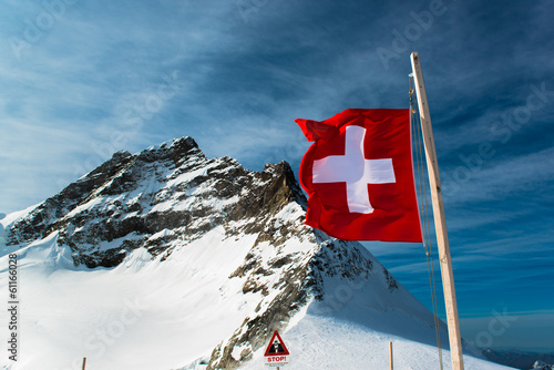 Photo: Alpine Alps mountain landscape at Jungfraujoch Alpine Alps mountain landscape at Jungfraujoch