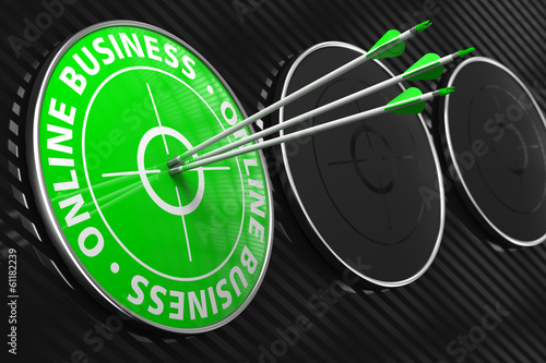 Illustration: Online Business Slogan - Green Target. Online Business Slogan - Green Target.