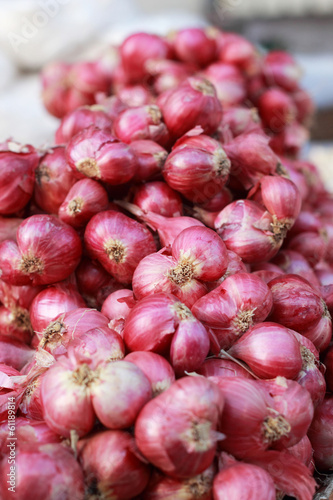 Photo: Shallot - asia red onion in market Shallot - asia red onion in market