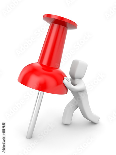 Illustration: Man and push pin Man and push pin