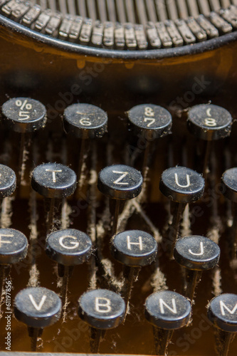 Photo: Close up photo of antique typewriter keys Close up photo of antique typewriter keys
