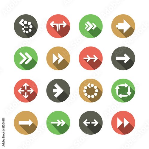 Vector: Set of Flat Arrow Icon Designs Set of Flat Arrow Icon Designs