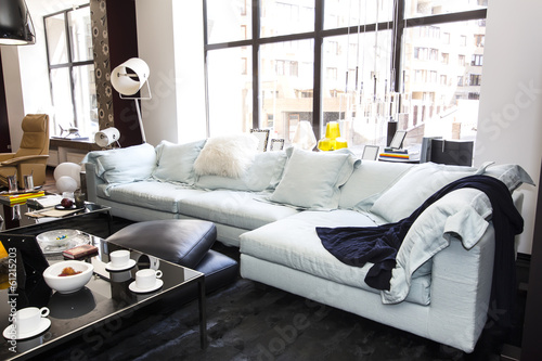 Photo: large comfortable living room with lots of lights large comfortable living room with lots of lights