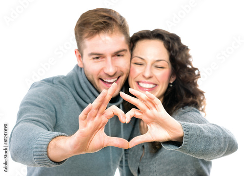 Photo: Valentine couple isolated on white background Valentine couple isolated on white background