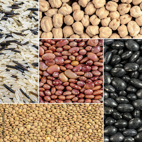 Photo: Beans, lentils, rice, chickpeas Beans, lentils, rice, chickpeas