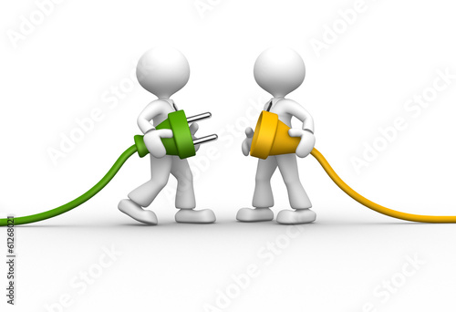 Illustration: Connecting a cable. Connecting a cable.