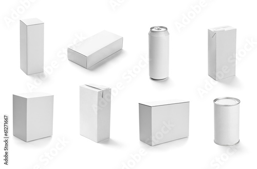 Photo: white box container template blank package white box container template blank package