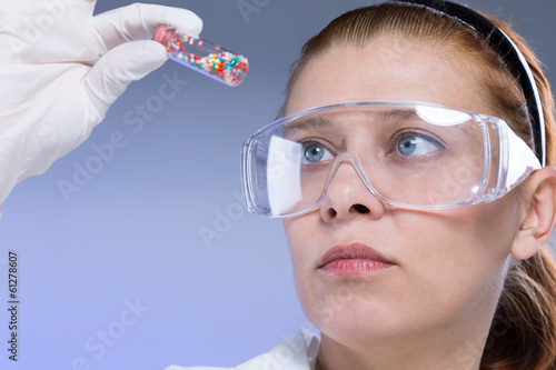 Photo: woman with test tubes in a chemistry woman with test tubes in a chemistry