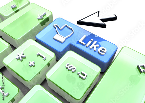 Illustration: Like Button - 3D Like Button - 3D