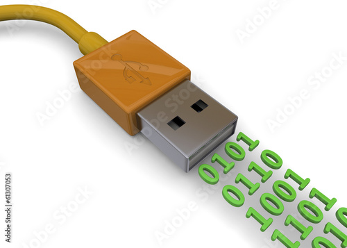 Illustration: USB TRANSFERT DATA CONCEPT - 3D USB TRANSFERT DATA CONCEPT - 3D