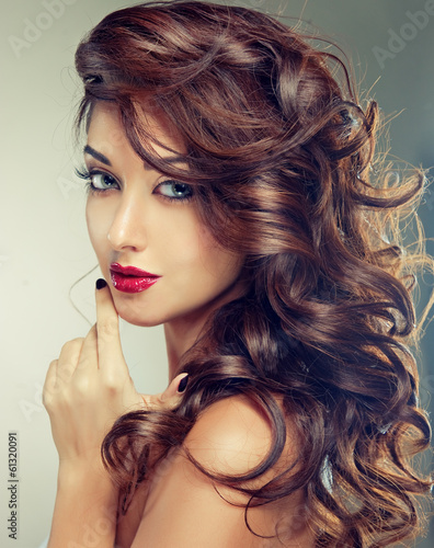 Plakat na zamówienie Model with beautiful curly hair