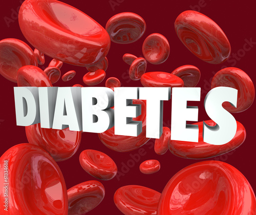 Illustration: Diabetes Word Blood Cells Disorder Disease Diabetes Word Blood Cells Disorder Disease