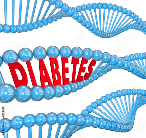 Illustration: Diabetes Word DNA Strand Hereditary Blood Disease Biology Diabetes Word DNA Strand Hereditary Blood Disease Biology