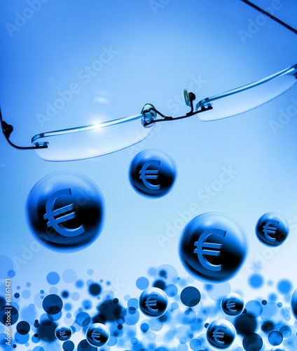 Photo: glasses euro symbols glasses euro symbols