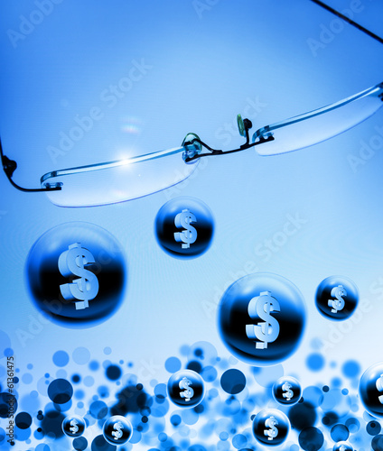 Photo: glasses dollar symbols glasses dollar symbols