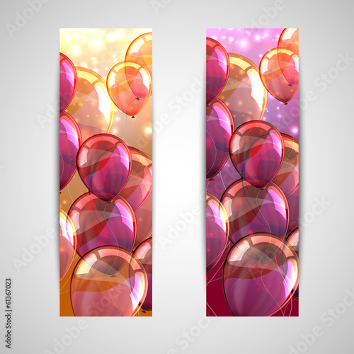 Vector: set of holiday banners with multicolored balloons set of holiday banners with multicolored balloons